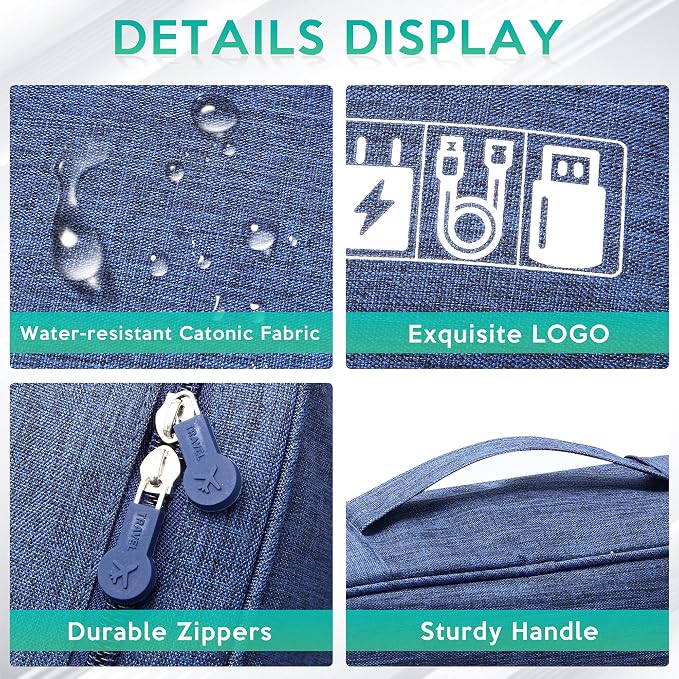 Electronics Organizer Travel Cable Organizer Bag Waterproof Portable Digital - Image 5