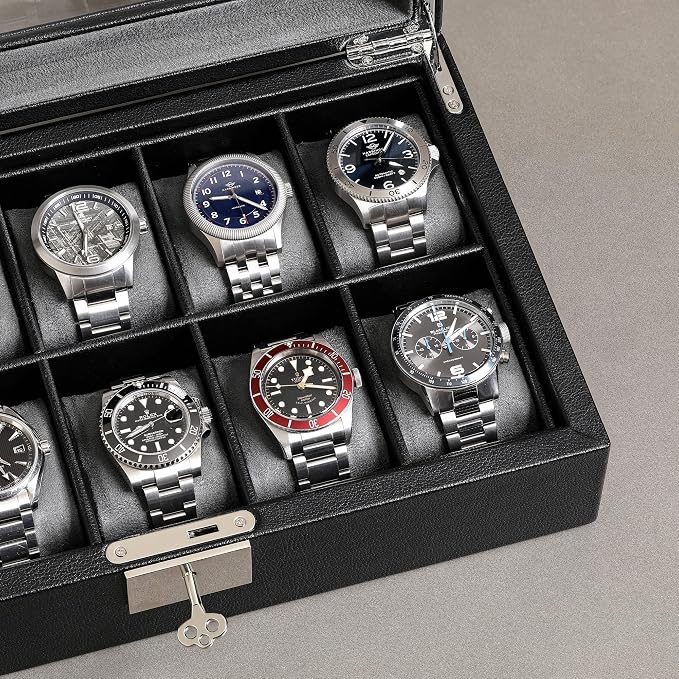 ROTHWELL 10 Slot Leather Watch Box - Image 6