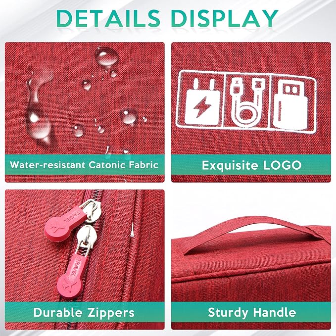 Electronics Organizer Travel Cable Organizer Bag Waterproof Portable Digital - Image 5