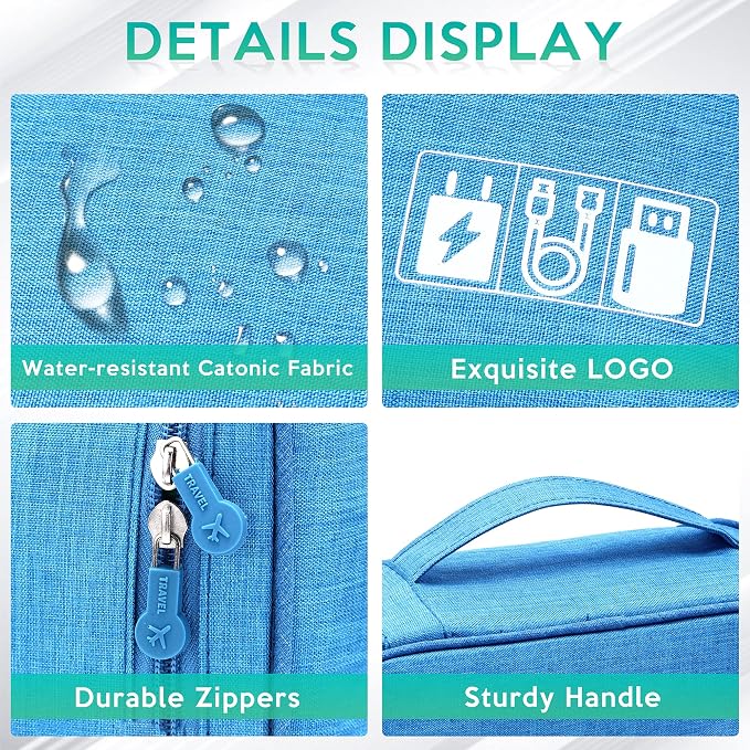Electronics Organizer Travel Cable Organizer Bag Waterproof Portable Digital - Image 5