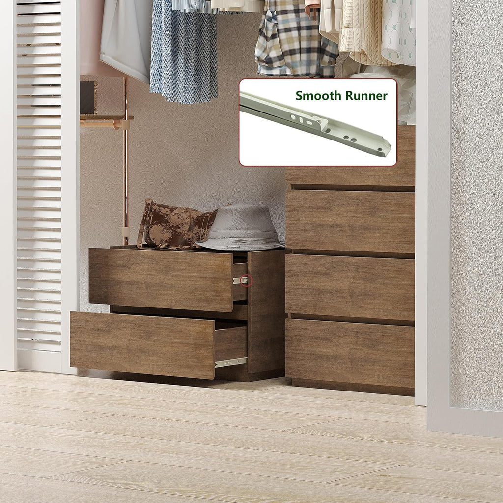 woodtalks Stackable 2 Drawer Dresser, Multi-Purpose Storage Closet